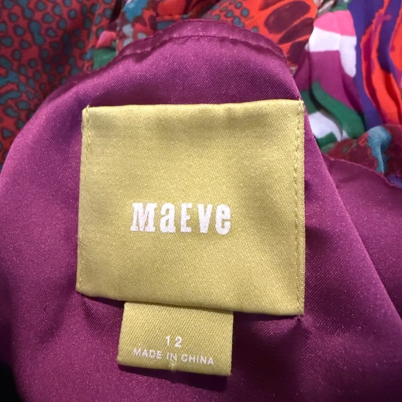 Anthropologie Maeve Tarana boho maximalist print Maxi Dress red 12 L - Picture 5 of 8